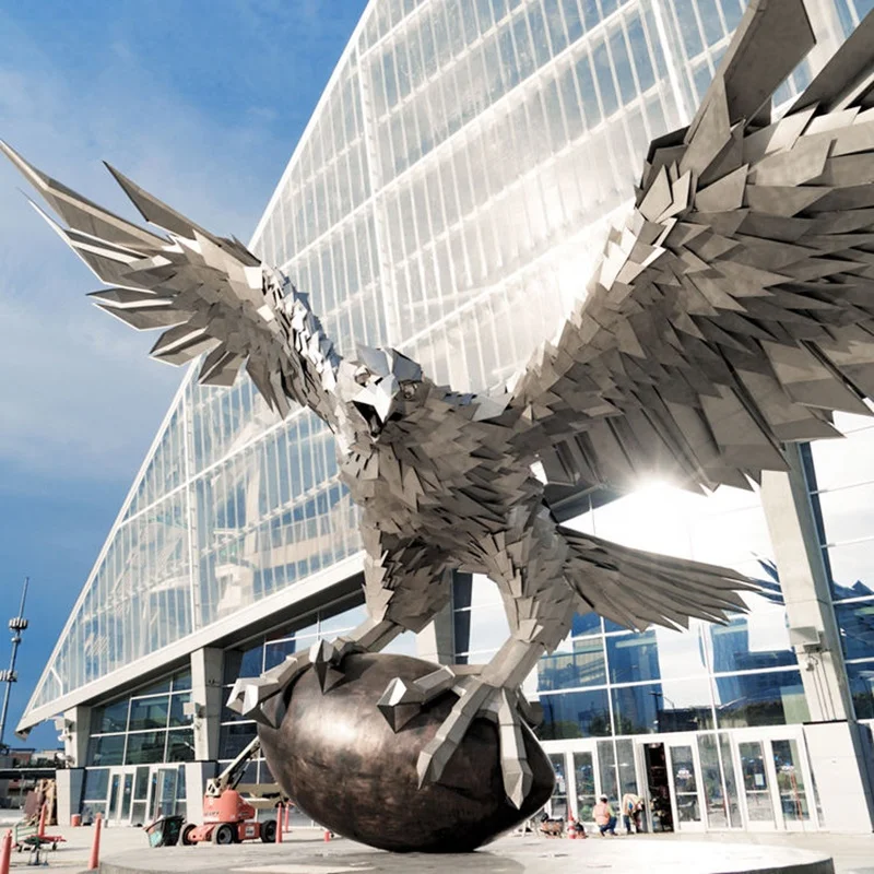 Outdoor eagle hawk sculpture Eagle metal sculpture Large metal garden eagle sculpture for sale