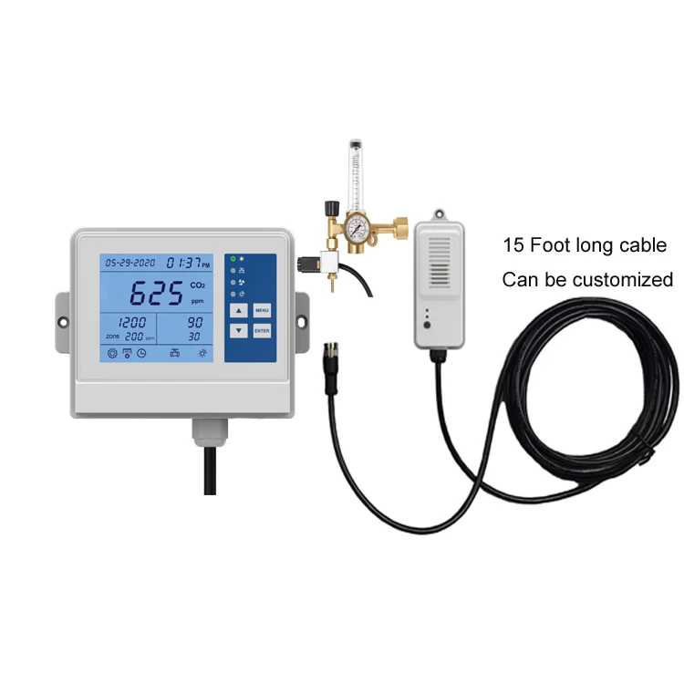 Tuya App Greenhouse temperature Day&Night hydroponics co2 enrichment control photocell CO2 tank regulator Monitor Controller
