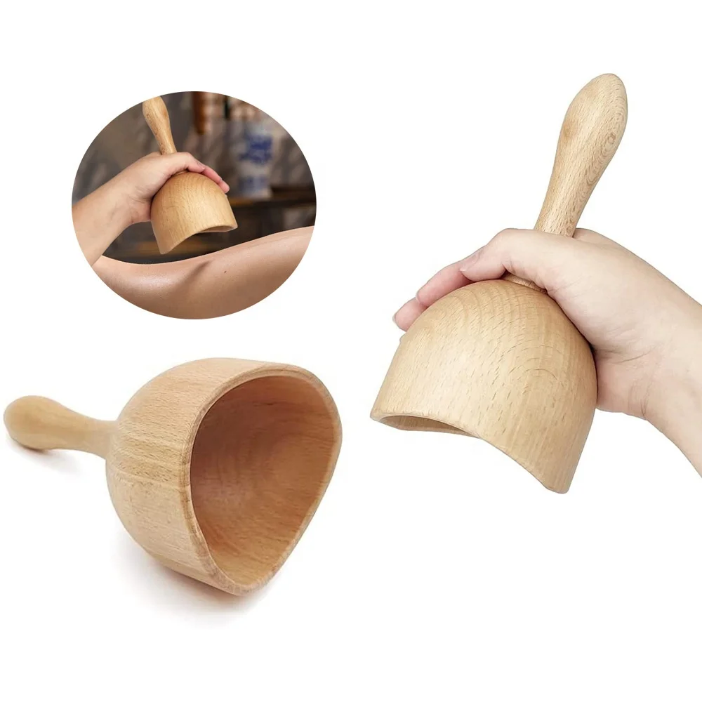 Wooden Swedish massage Cup - Manual anti cellulite suction cup, wood treatment, for lymphatic drainage, madertherapy,