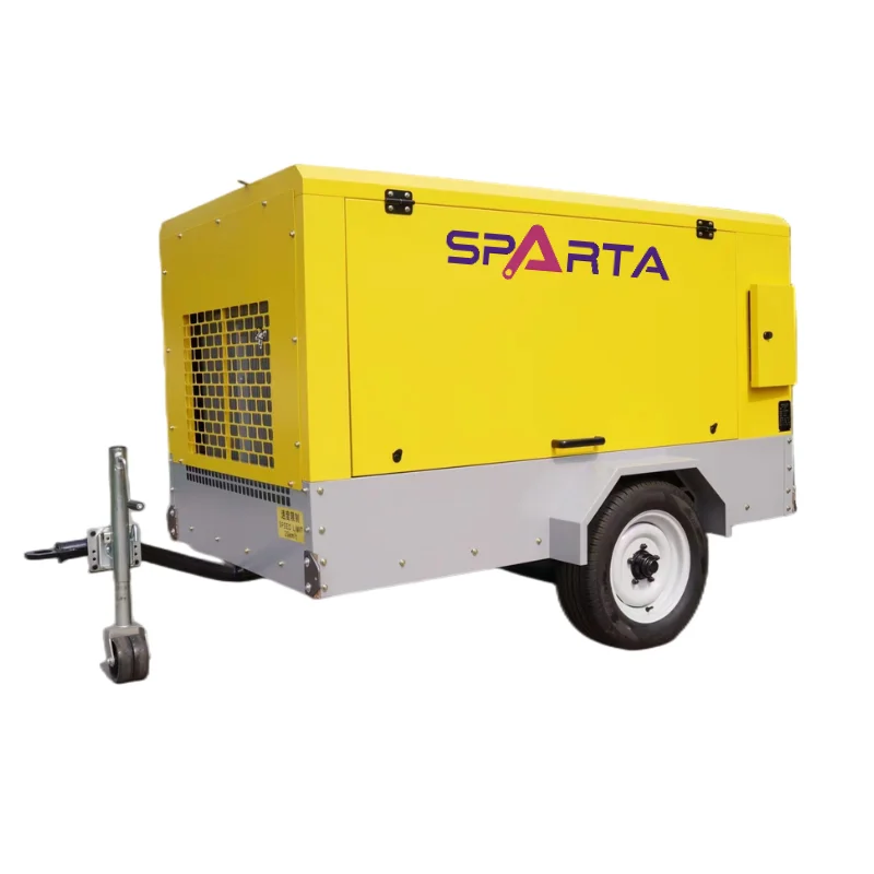 Sparta 750cfm rotary type high pressure 20 bar 25bar diesel engine screw air compressor