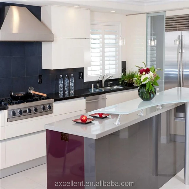 High End Customized glass  full high Free Design Kitchen Cabinet