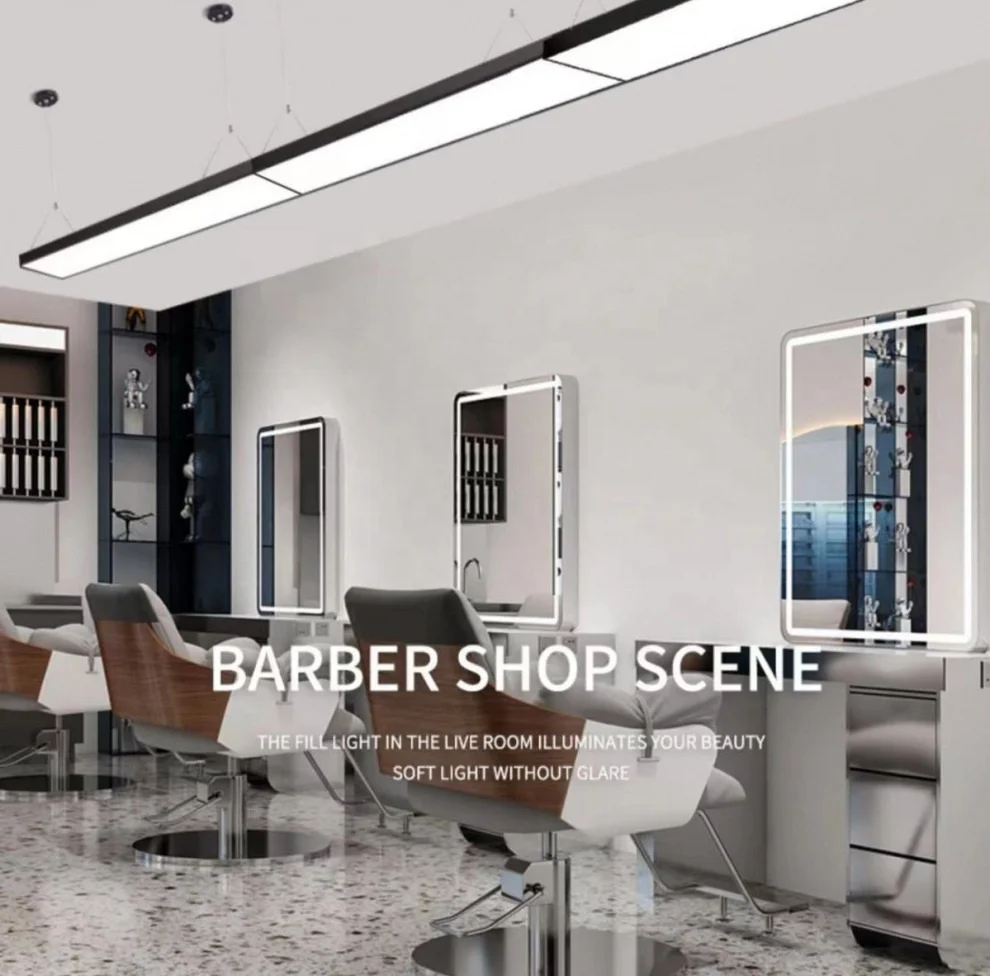 Suspended long strip LED chandelier hair barber shop office light shop commercial hair salon shopping mall lighting lights