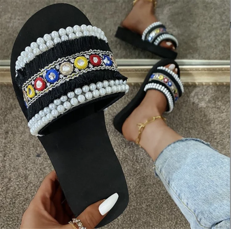 Dropshipping slippers women 2022 summer luxury slip on sandals beach designer slipper