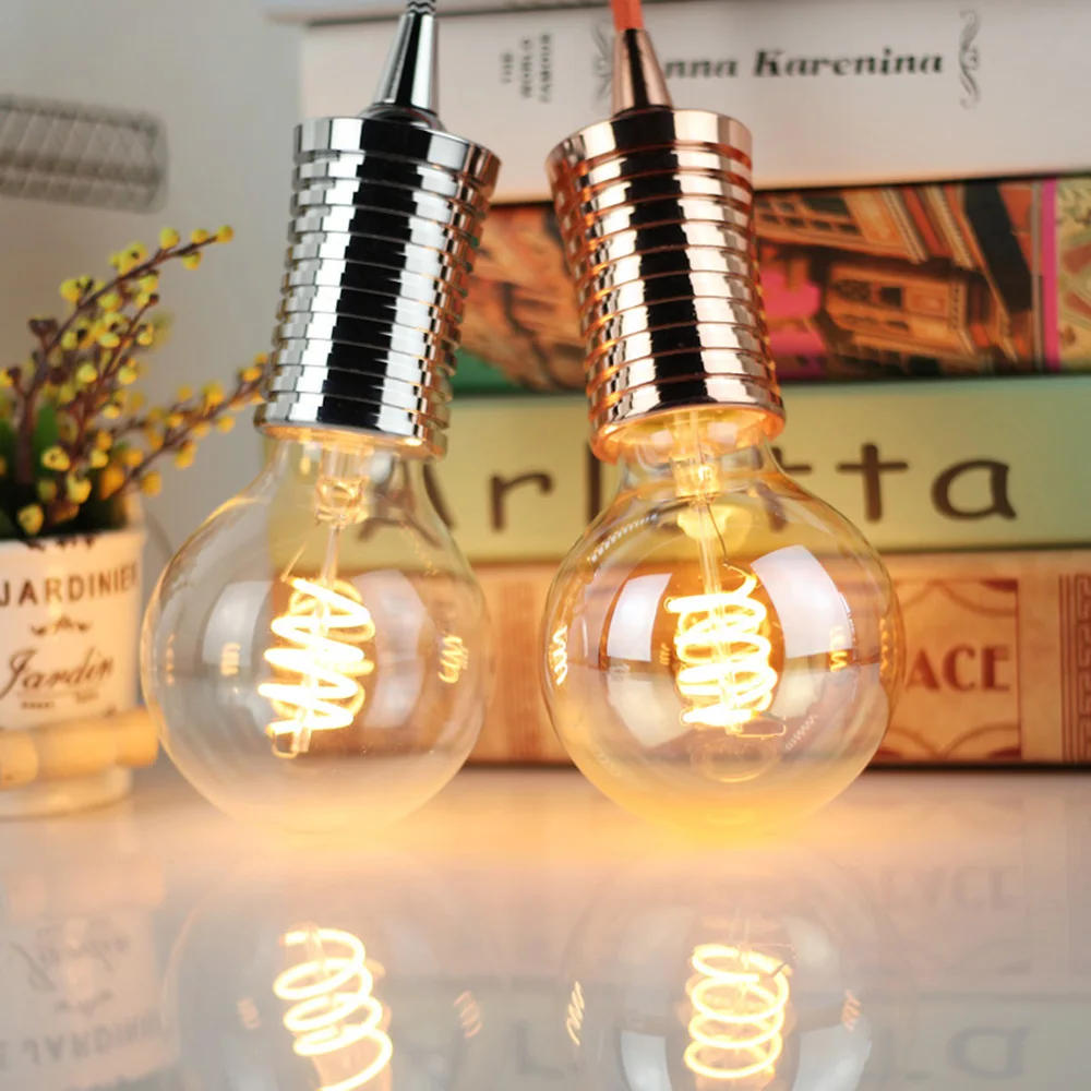 Edison 110v 220v ST64 A60 G80 T185 Spiral Dimmable Incandescent Tungsten Filament Lamps