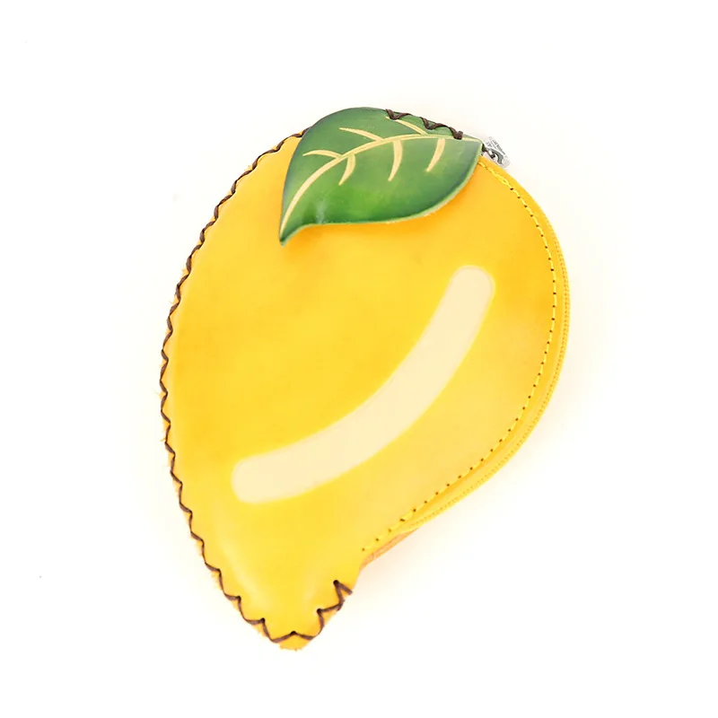 Милая сумка для хранения из коровьей кожи в Корейском стиле, Детский кошелек с изображением фруктов и мультфильмов, маленькая сумка для ключей с арбузом, оптовая продажа