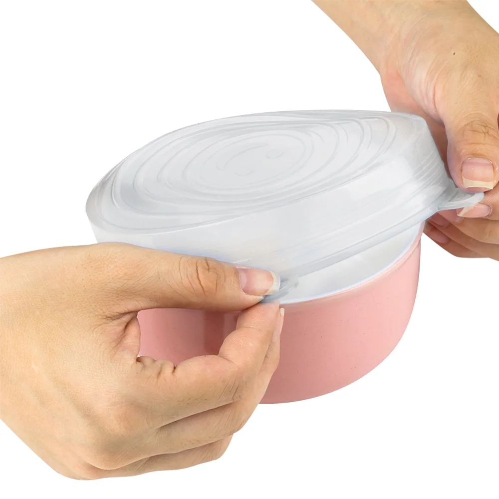 6 Size Fresh-keeping Multi-size Reusable Silicone Stretch Lid Container Cover Plastic Wrap Substitute For Food Storage