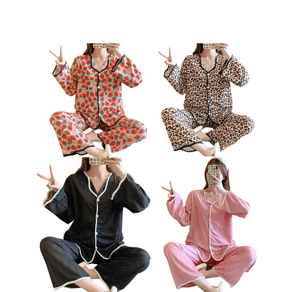 China Fancy Pijama Winter Loungewear Pijama Mujer Nightwear Shirts Pyjama Milk Silk Long Sleeve Pajama Two Piece Sleepwear Set