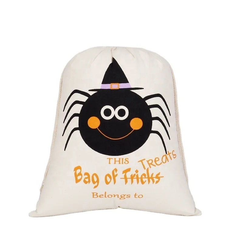 Eco-Friendly Cotton  Pumpkin Drawstring Backpack Sports Draw String Bag