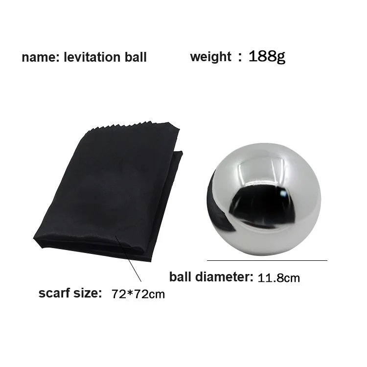BrilliantMagic Silver Magic Ball Levitation Trick Float Ball Toy for Magic Performance Prop