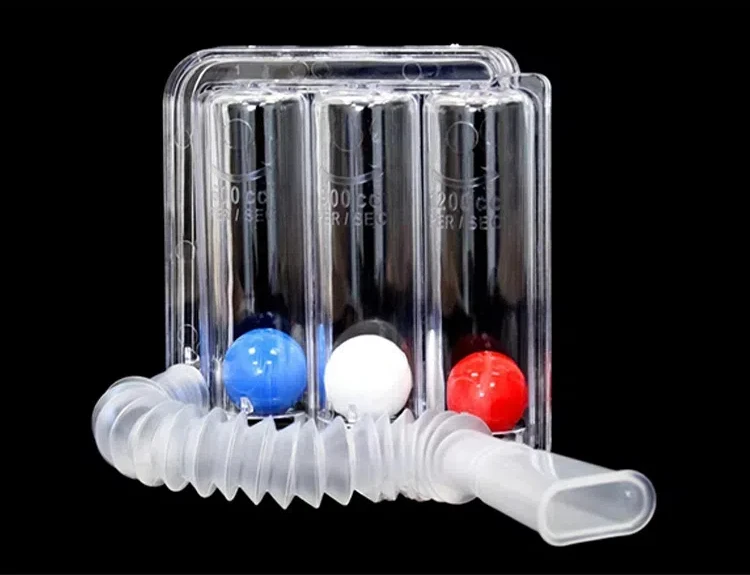 Medical Breathing Trainer with 3 Balls Breath Exerciser Lung Respiratory Training Device for Incentive Spirometers