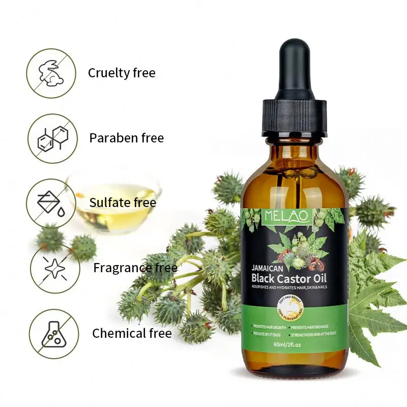 High Quality 100% Pure Cold Pressed, Hexane Free, Eyebrow Growth, Skin Moisturizer Detox and Wraps Organic Golden Castor Oil