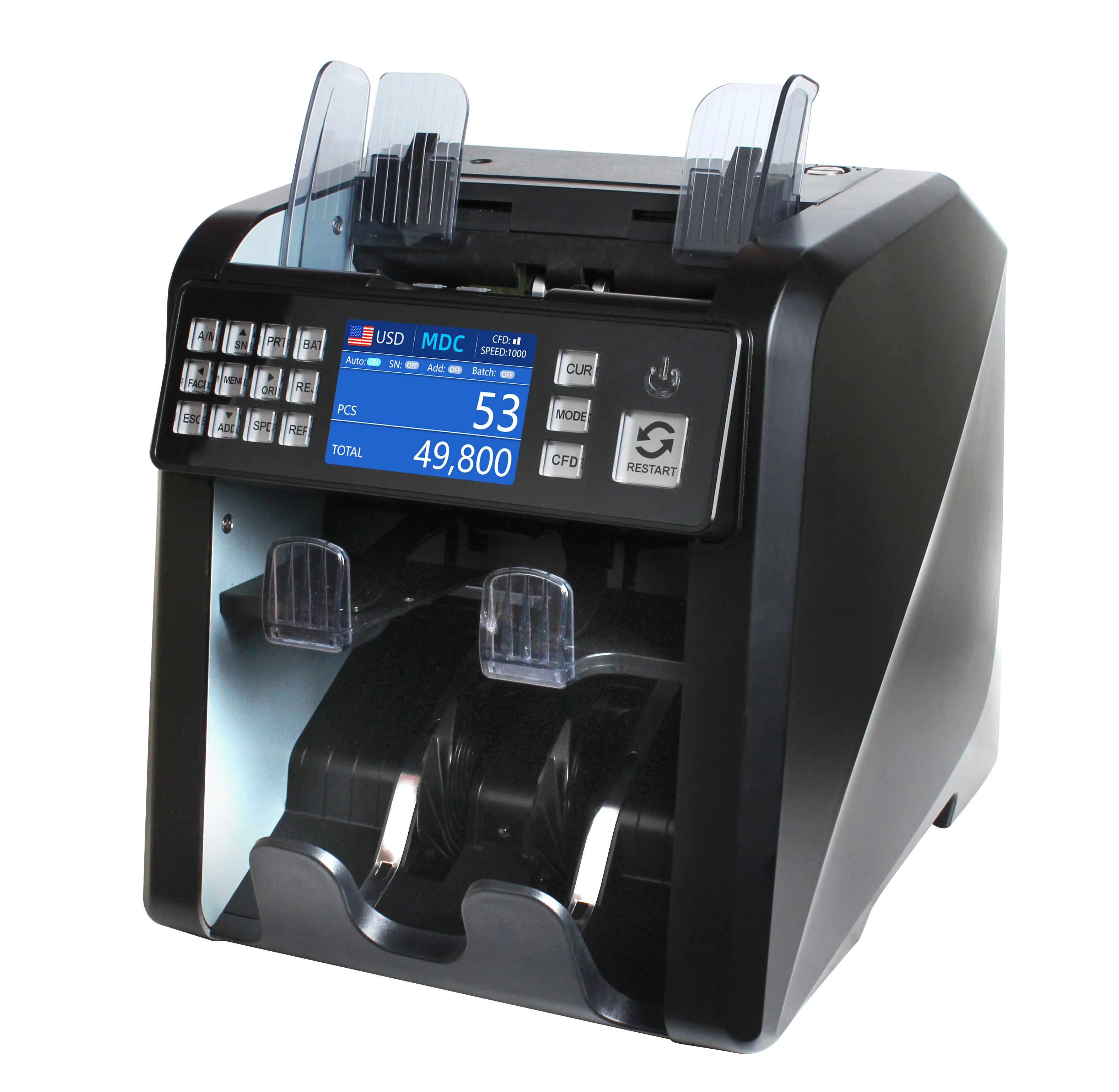 AL-952  Bill Counter With Counterfeit Detection Mixed Bill Discriminator Cash Sorter Money detector