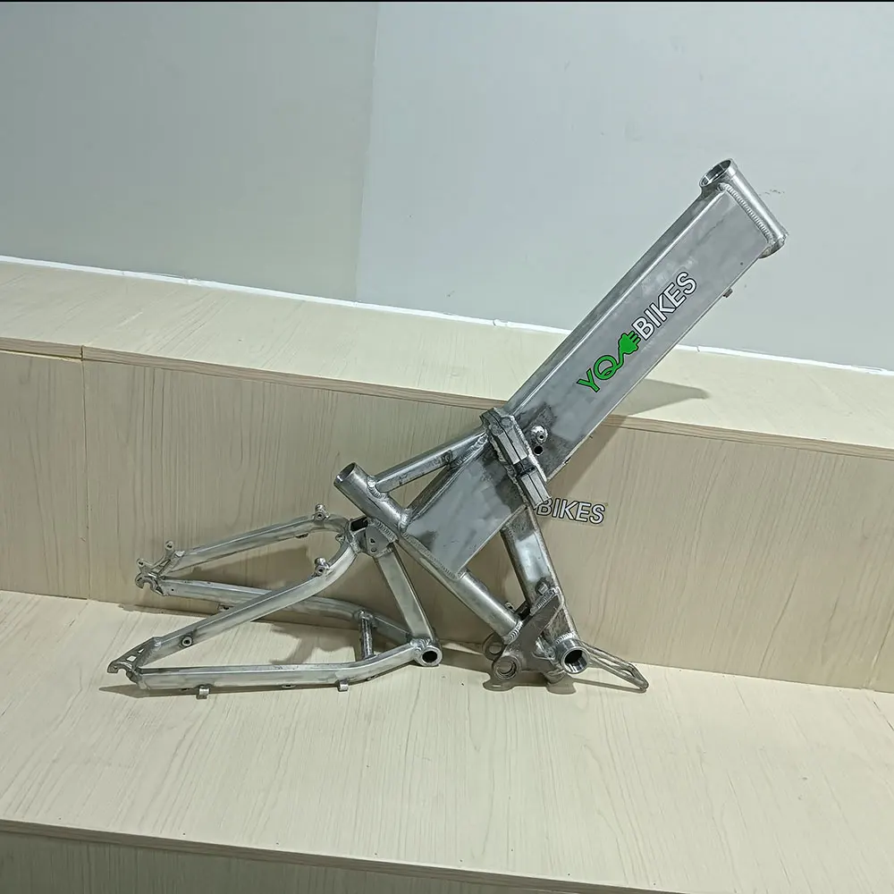 YQEBIKS Factory Foldable Full Suspension Ebike Frame Fat Tire Electric Bike Frameset Dual Drive Motor Electric Bicycle Frame