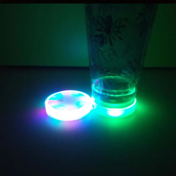 New design factory Wholesale price LED Light Drink Cup coaster led sticker for bottle, bottle glow sticker, led coaster
