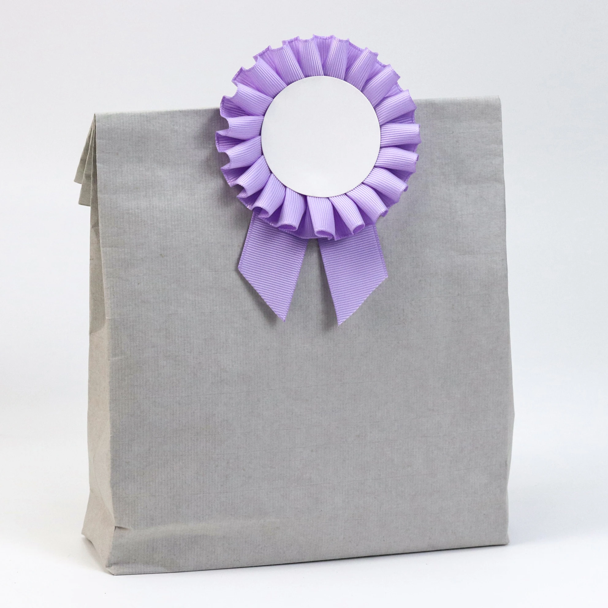 pleated satin award ribbon with button badge pin grosgrain rosette ribbon for decoration