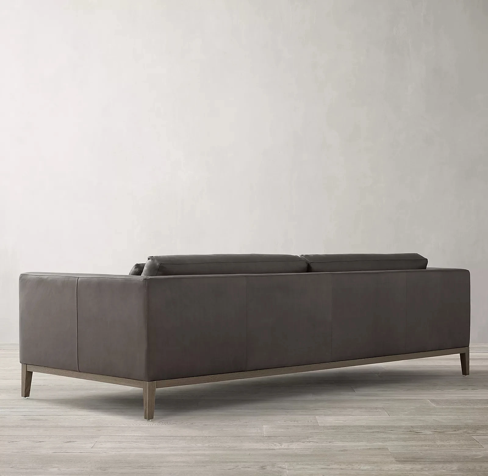 Italian modernist leather customized sectional sofa set oak base living room furniture