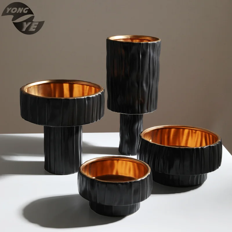 Modern Ceramic Origami Basin Creative Vase Fashion Nordic Hotel Model Room Home Crafts Decorations Ornaments