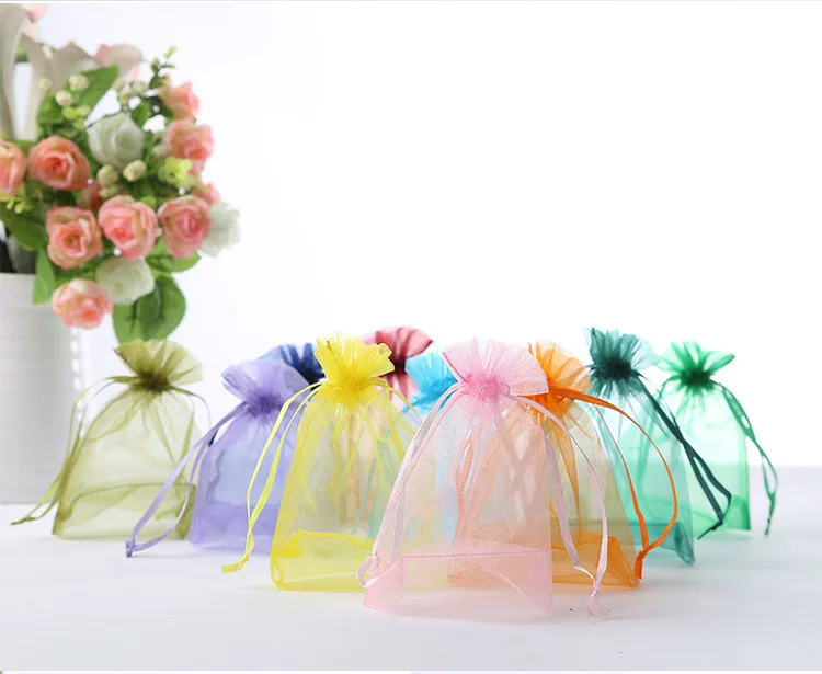 Large Mesh Organza Drawstring Pouch Gifts Packing Bags