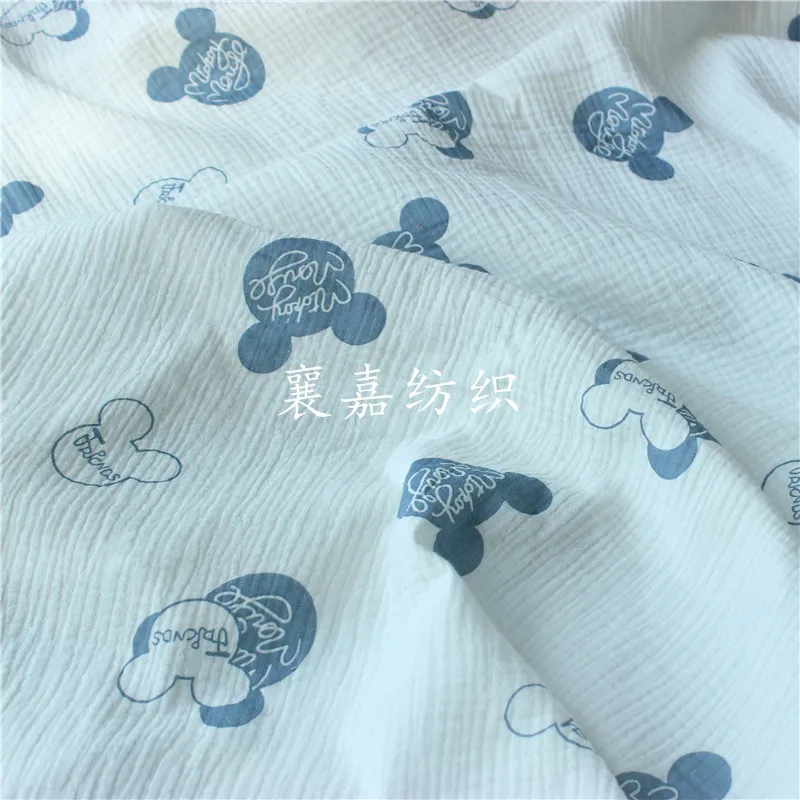 100% cotton double crepe gauze sleepwear baby blanket kids fabric