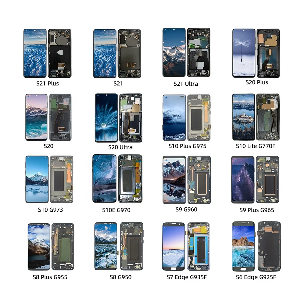 for Samsung Galaxy S7 Edge S 8 S8 G973 S9 S10 S10plus S20 Ultra 5G S 20 Plus Original Amoled LCD Panel With Frame Screen Display