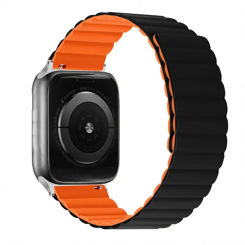 Dual Color Replacement Bracelet Wristband Band I Sport Smart Silicone Rubber Magnet belt For Iwatch Ultra