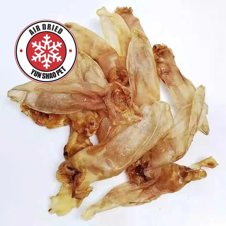 Pure meat pet food LOW MOQ Air dried pet treats rabbit ears with hair and without hair dog treat