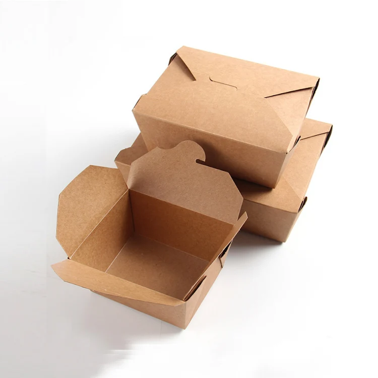 Food Grade Eco-Friendly Disposable Easy Takeaway Fast Food Cardboard Take Away Food Packaging Lunch Boxes For Restaurant Paper