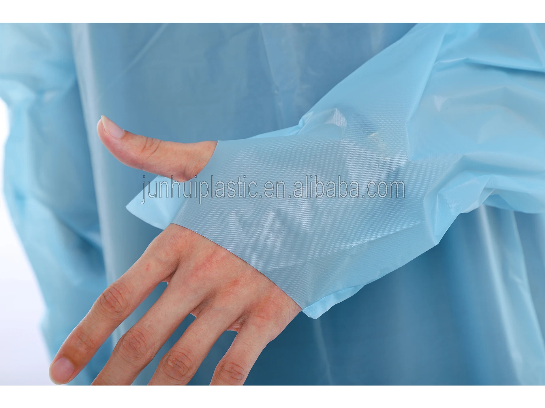 Factory Wholesale disposable CPE PE LDPE Waterproof gown thumb Loop Kitchen Aprons for adults
