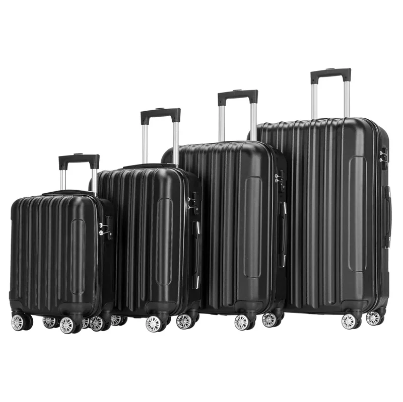 Wholesale Customized  Travel Bag 4 Piece Abs Suitcase Set Trolley Large Business Luggage Set