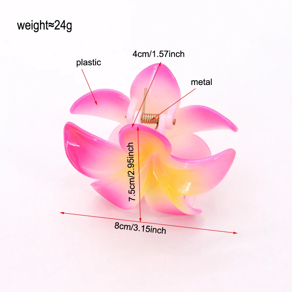 IFOND New Korean Large Flower Acrylic Hair Clips Plastic Resin Colorful Glossy Women Hair Claws For Thick Hair