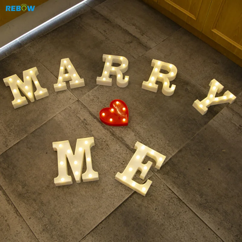 Party Wedding Home Decor 26 English Alphabet Marquee Light Electronic Sign Mini Led Letter Light