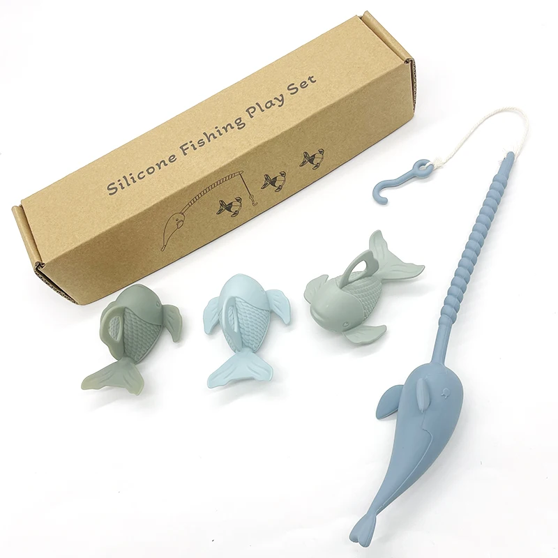 2024 New Easy Play Soft Silicone Fishing Toy for Toddlers & Kids | Montessori Toy Gift for Toddlers And Kids, Water Play Toys