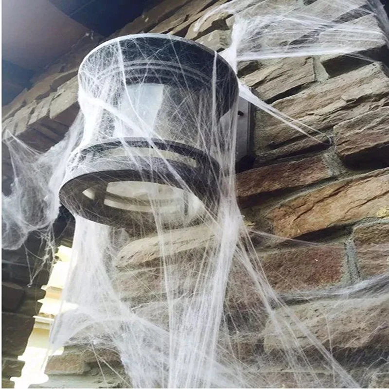 
Halloween Super Stretch Coloful Cloth cotton silk spider web for Ghost Bar House Festival props 
