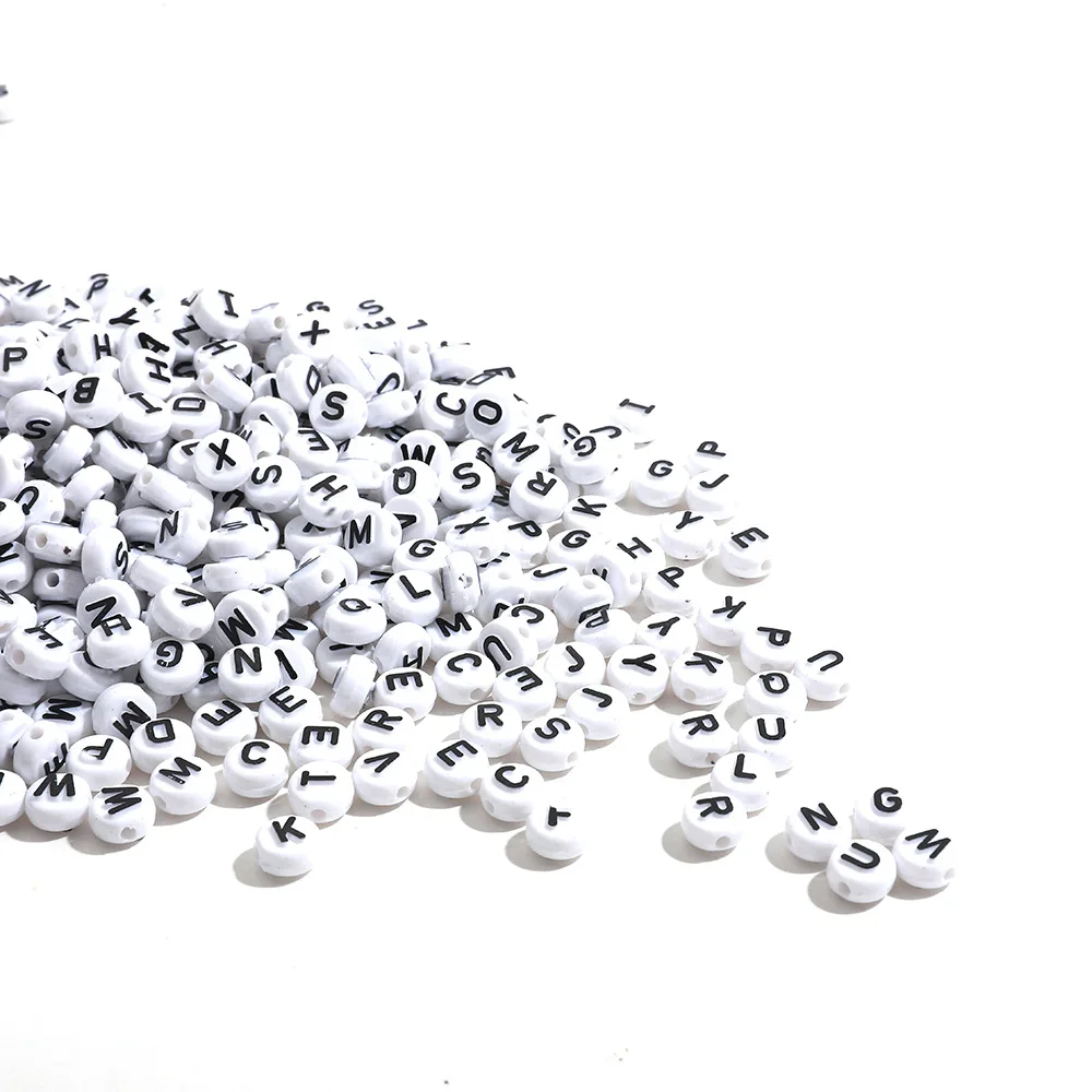 Acrylic numerals English letters alphabet beads DIY children beads accessories 10mm loose beads