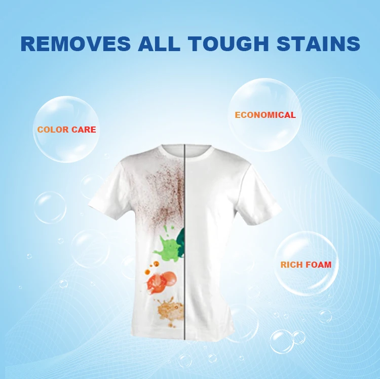 Liquid oxygen bleach detergent for hotel and hospital laundry