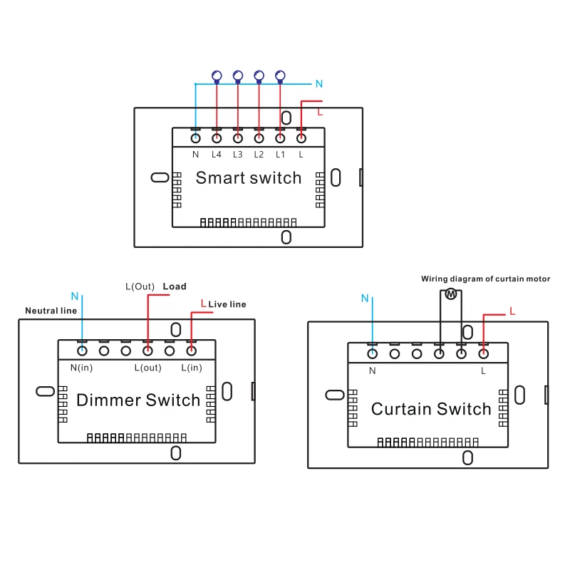 KAISI smart switch US standard smart wireless switch 118 type zigbee smart 4 gang glass touch panel switch Vietnam Thailand