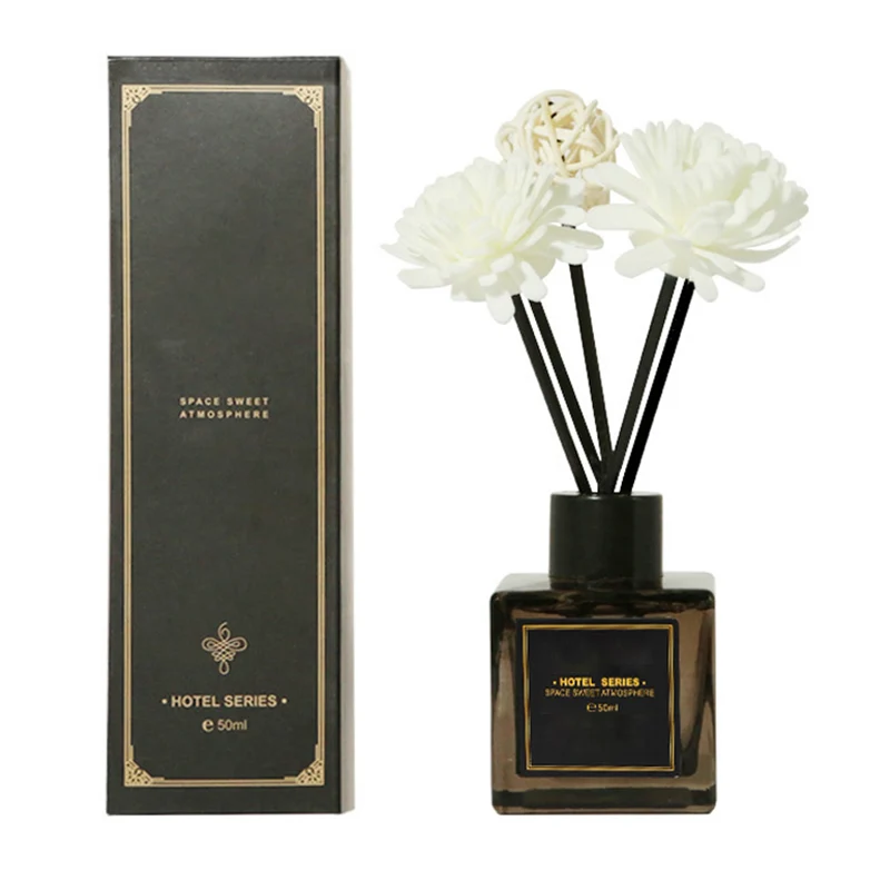 DGC Wholesale Flower Rattan Stick Aroma Diffuer 50ml Oil Essential Air Fresheners Jasmine Rose Ocean Lavender Reed Diffuser