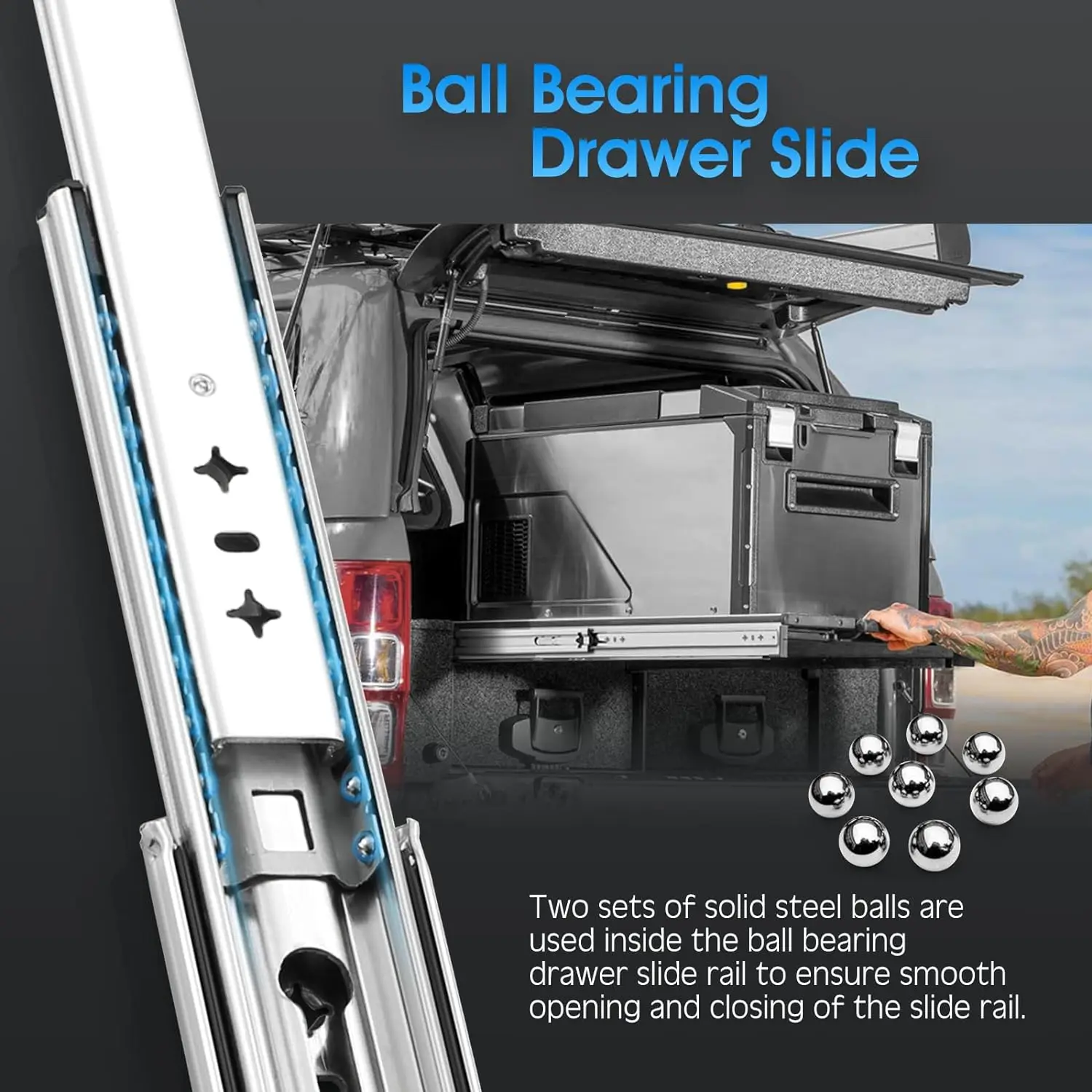 Сверхпрочные направляющие для выдвижных ящиков SNEIDA 53 мм-125 кг RVs ящик инструментов аварийного реагирования и расширяемые платформы пожарных