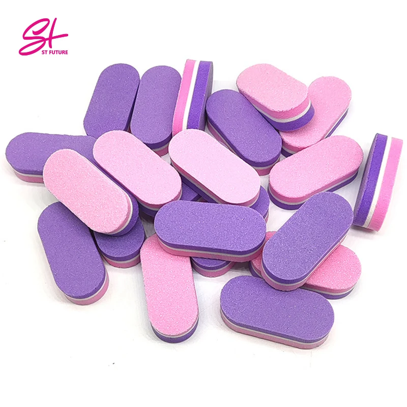 ST FUTURE Wholesale Bulk Order Private Label Double Size Mini Sponge Nail File 100/180 Mini Nail Buffer