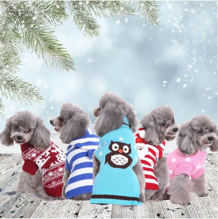 Cheap Wholesale Pet Clothes Knit Turtleneck Christmas Sweater Warm Cat Dog Apparel Autumn Winter Pet Sweater