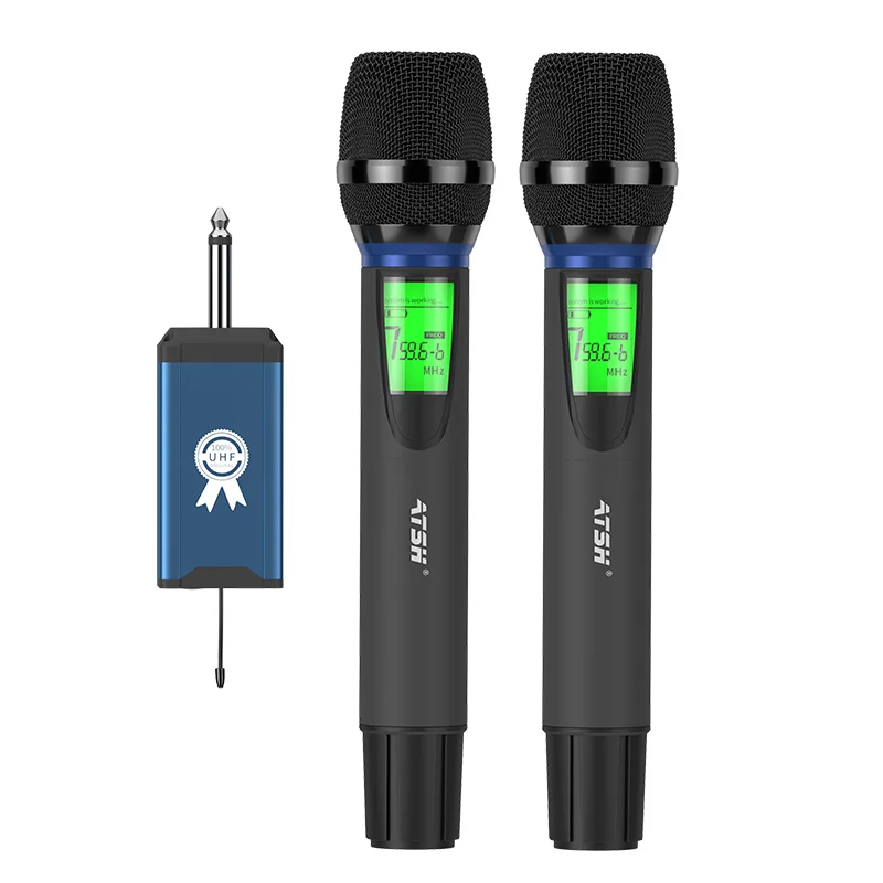 Outdoor Speaker Karaoke Dynamic Metal Wireless Microphone AT550 Universal Microphone for Home Karaoke Mobile Audio System.