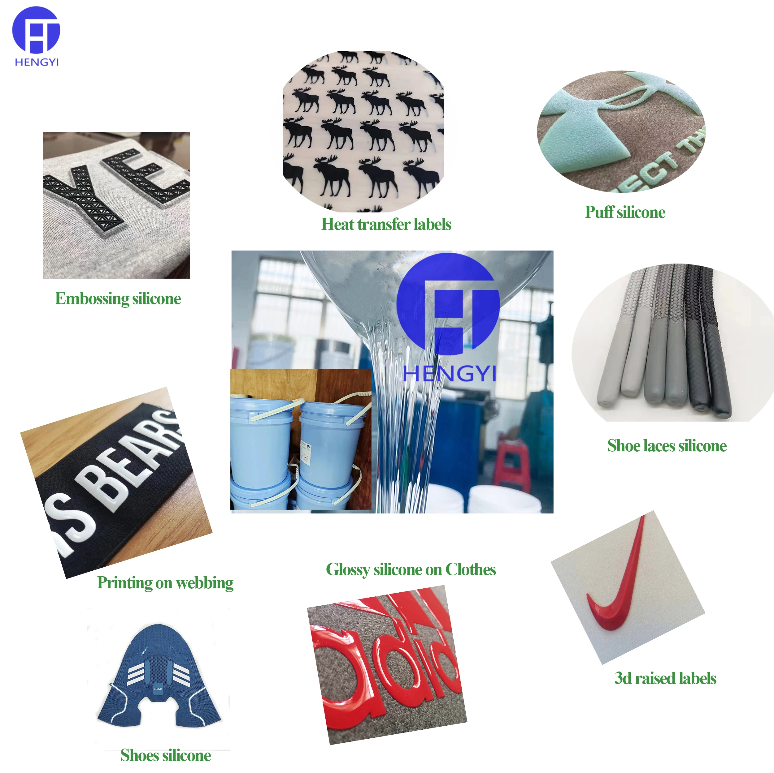 Whole sale Factory  fabric Clear Liquid Silicone Rubber inks for directly print DTF printing Heat transfer logos patches