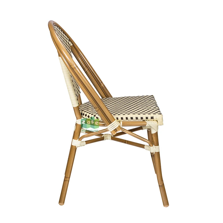 
Aluminum french bistro rattan chairs for restaurant outdoor (E200779 side) 