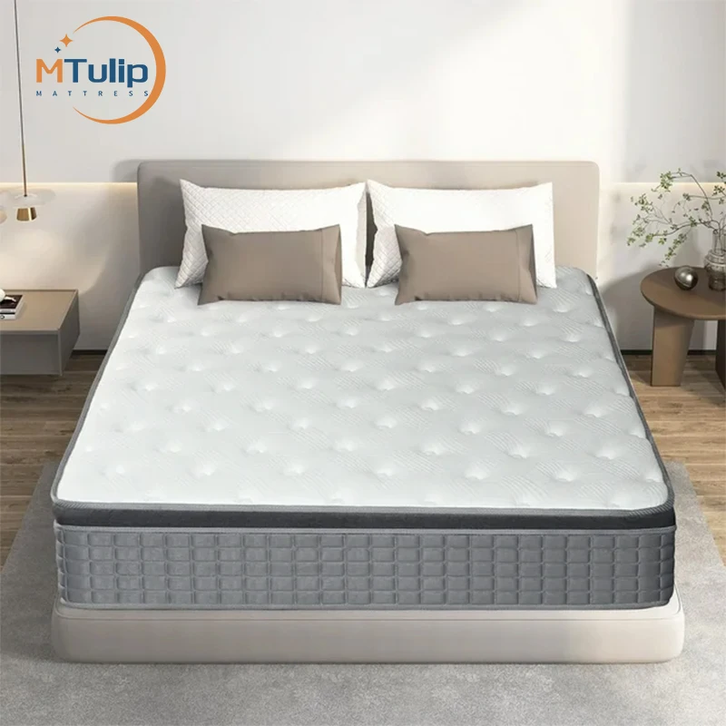 2024 Luxury Hybrid Innerspring Memory Foam Massage Mattress Hand Made Super Soft Pocketed Queen size Spring Mattress