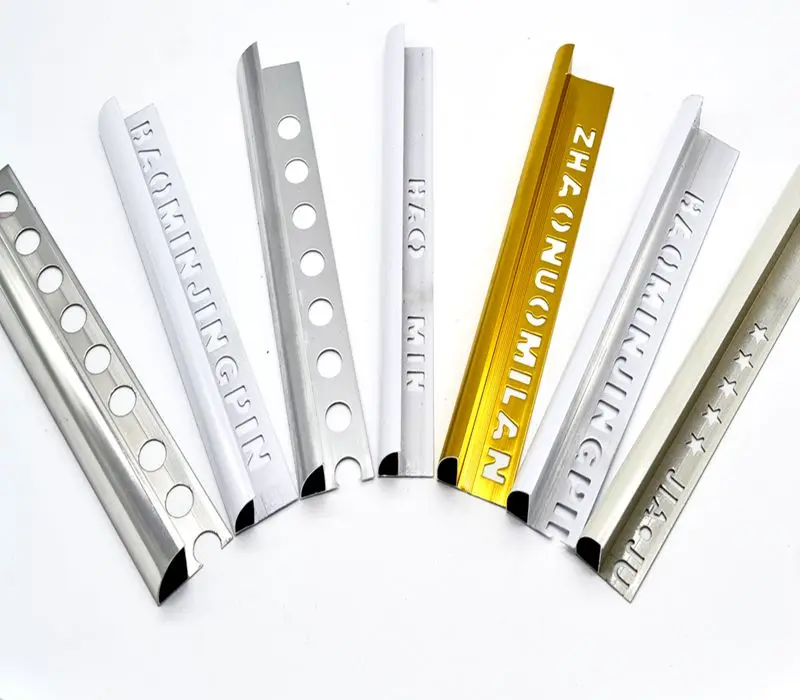 aluminum tile  trim shiny silver