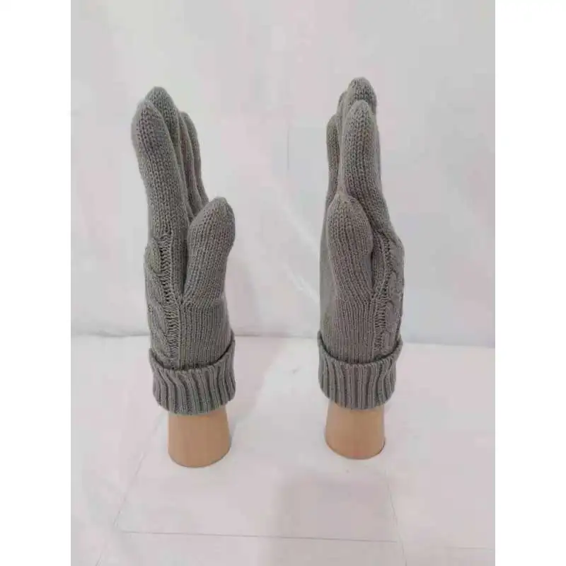 The Best T3-Fleece-lined outdoor five-finger jacquard knitted gloves