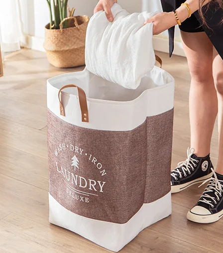 Lavinia laundry hamper bucket canvas storage basket dirty clothes basket waterproof storage basket