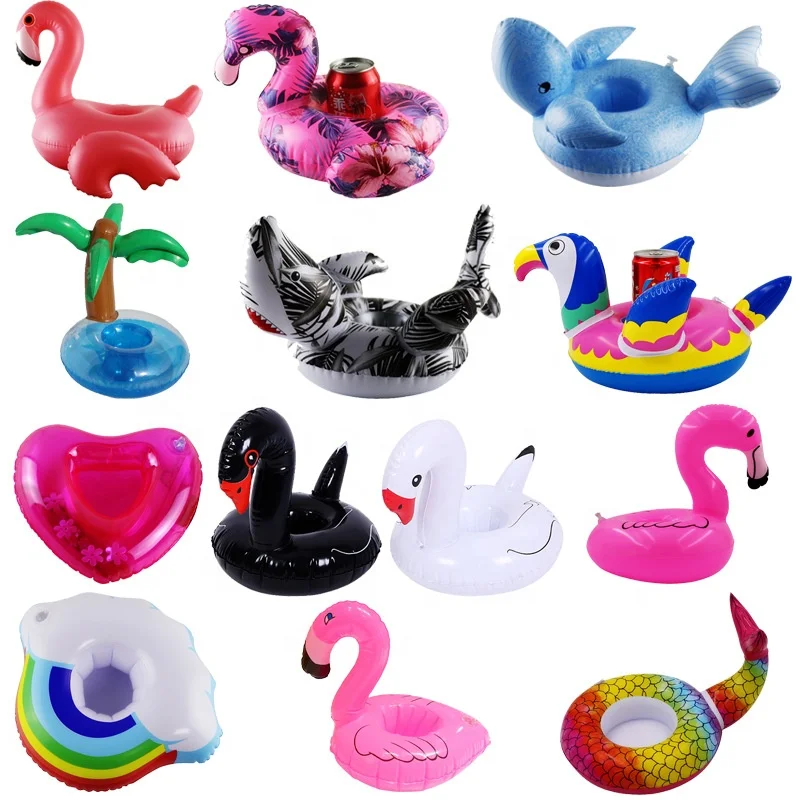 Swimming pool inflatable cup holder customize print water pool float toys  Swimming Ring Party  Cup holder pool float