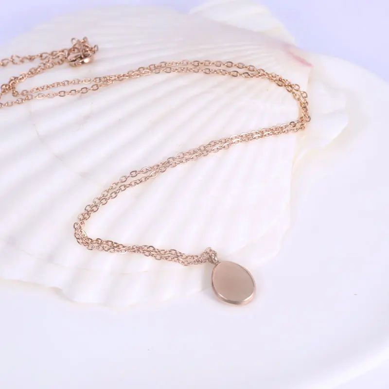 Minimalist Irregular Circle Necklace Stainless Steel Gold Rose Gold Silver Necklace Waterproof Jewelry Unisex Friendship