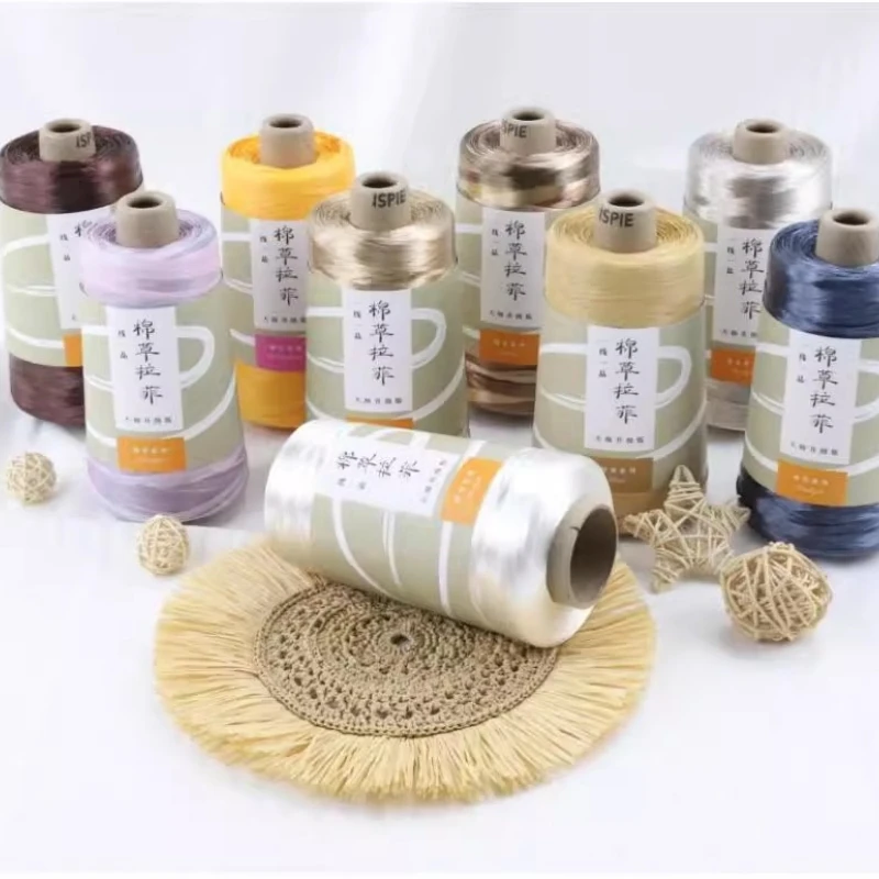 650m 300g/Ball Summer 100% Natural Raffia fiber yarn DIY hand knitting RAFFIA straw hat Crochet bag